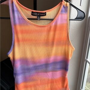 Almost Famous Women's Sunset Striped Tank Top